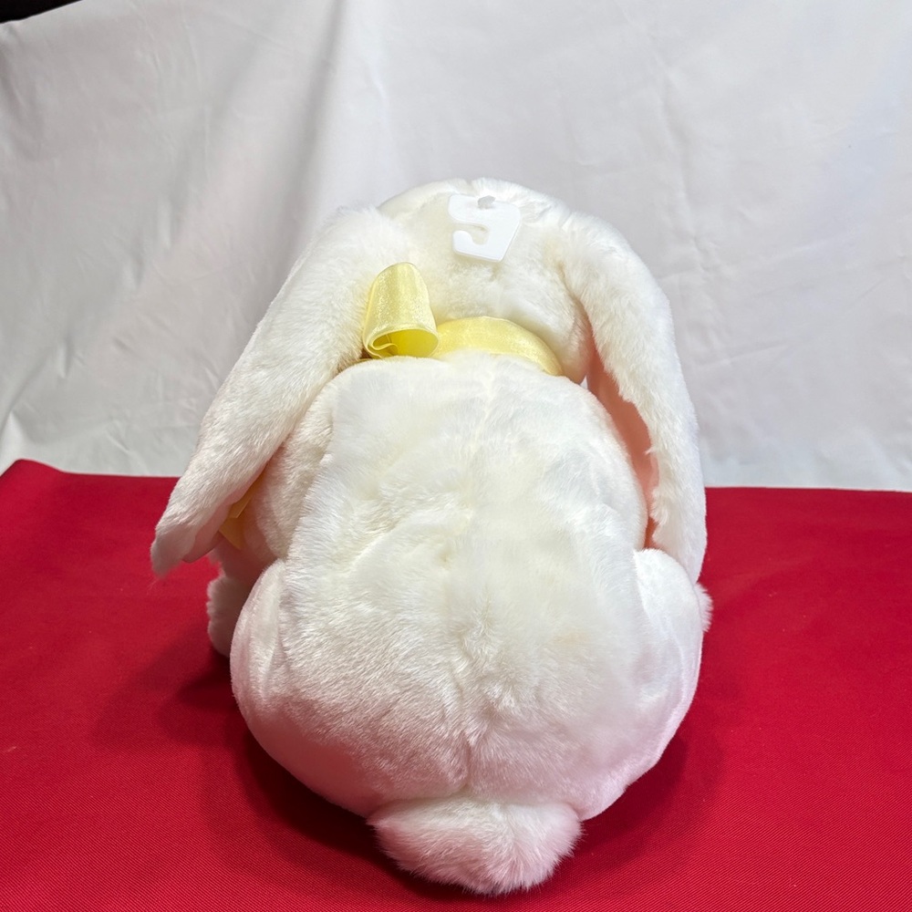 Commonwealth White Bunny With Yellow Ribbon Plush 16" - Picture 4 of 8